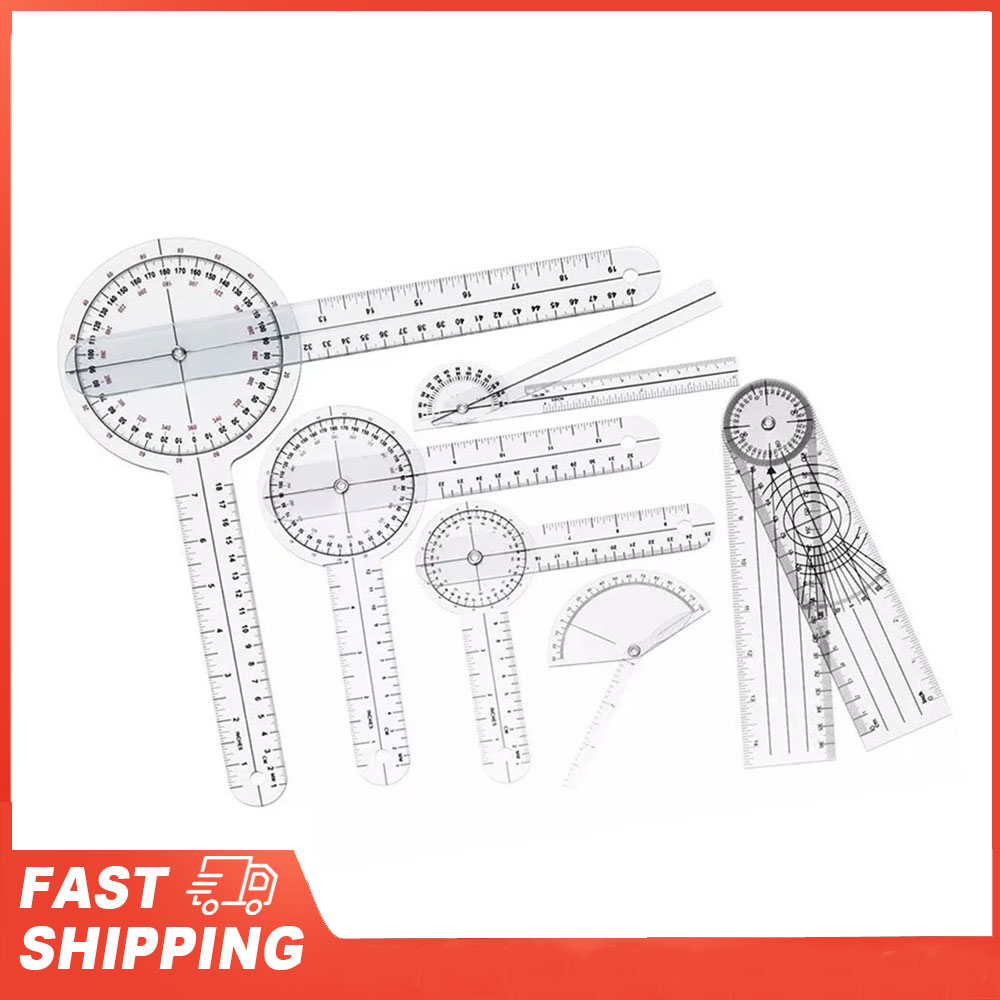 Ruler Set Transparent - 6PCS Medical Goniometer Set PVC Transparent