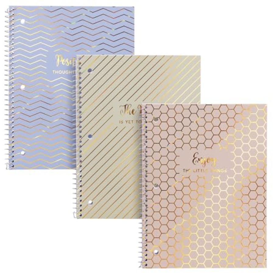 Paper Punch 3 Hole - Single Subject Spiral Bound Notebooks with