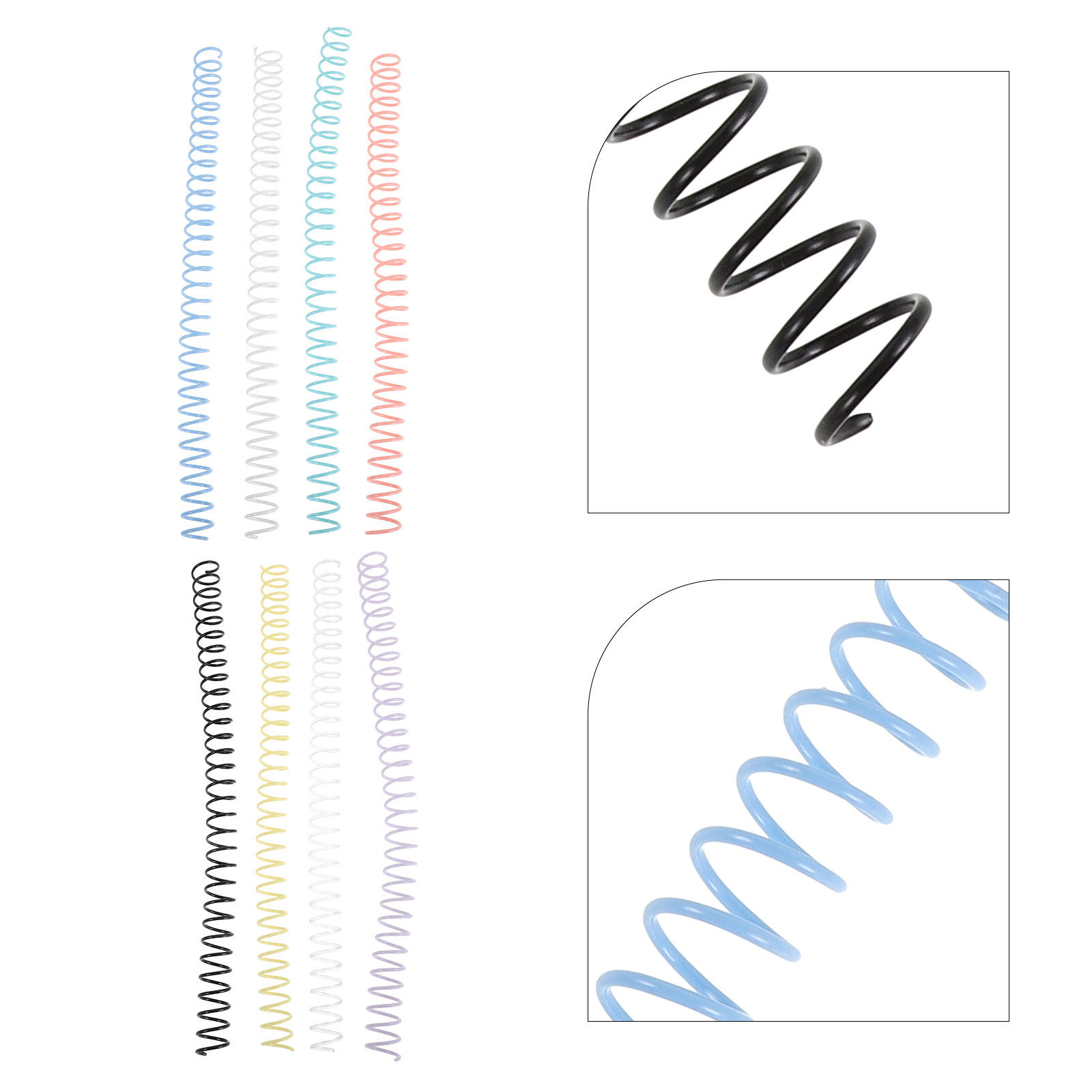 Binding Comb Plastic - 8Pcs Spiral Coil Binder Rings Plastic