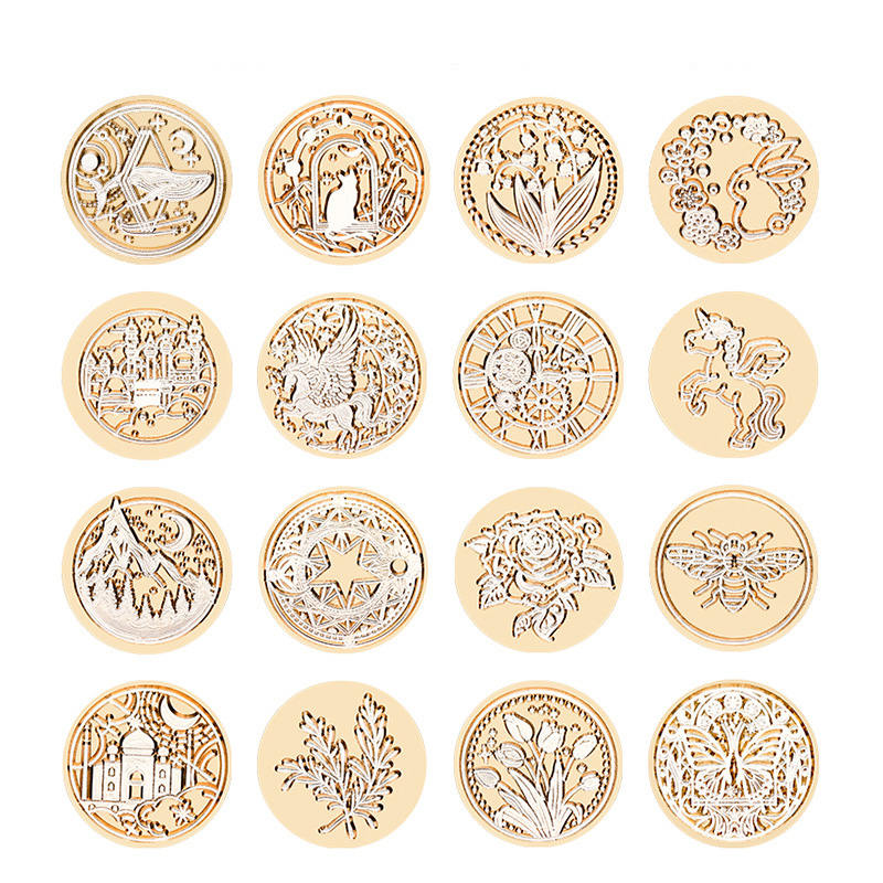 Wax Seal Stamp Kit - Star Sky Lotus Rose Pattern Wax