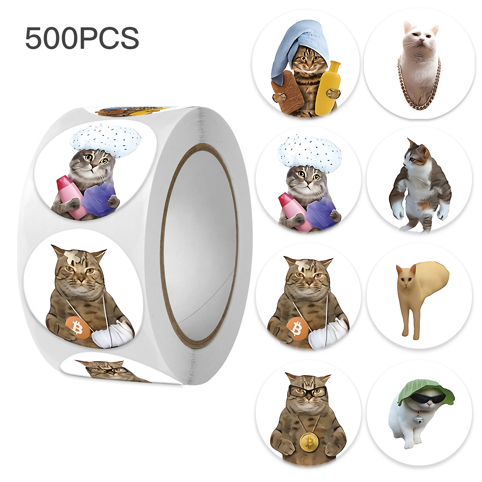 Memo Pad Sticky - 100-500pcs Funny Cat Graffiti Emotion Meme