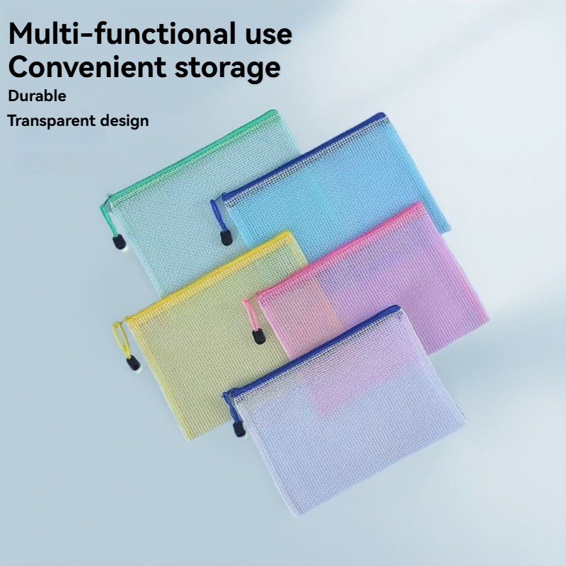 Office Stationery And Supply - 5PCS Stationery Storage Folder File Mesh