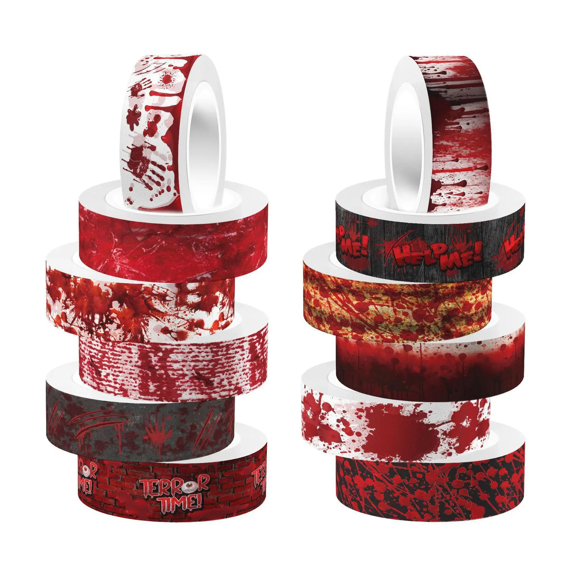Washi Tape Set - Halloween Bloody Hand Bleeding Clear Roll