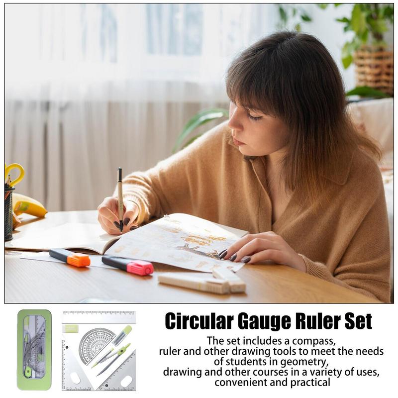Compass Geometry Set - Protractor And Compass Set Math Geometry