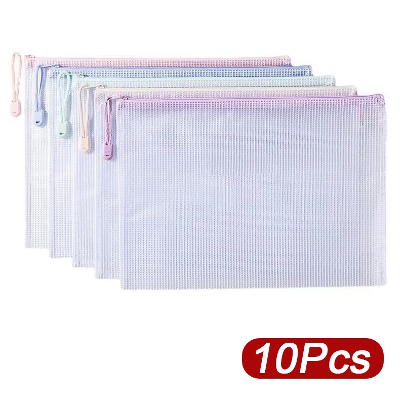 Office Stationery And Supply - 5-30pcs Zipper Mesh Bag A4/A5 Plastic