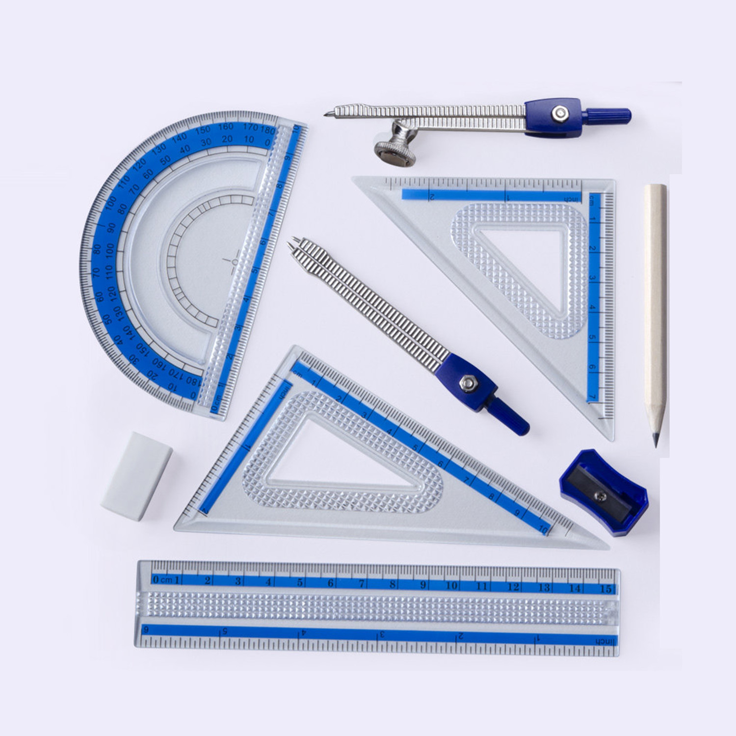 Compass Geometry Set - 10 PCS Geometry Math Set Shatterproof