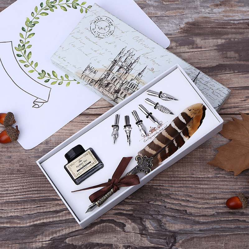 Fountain Pen Ink - Retro Feather Dip Pen Writing Ink