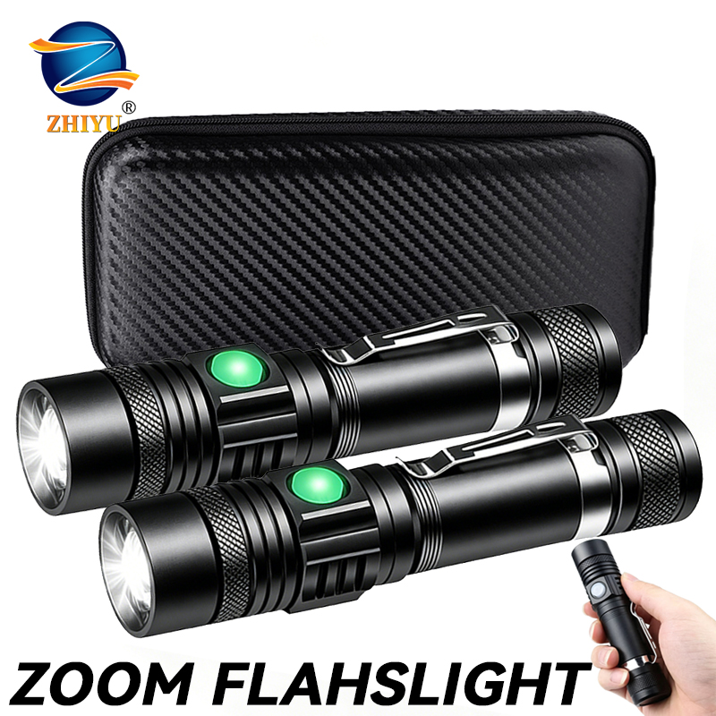 Stationery Supply - T6 LED Rechargeable Flashlight,18650 Zoomable Torch,