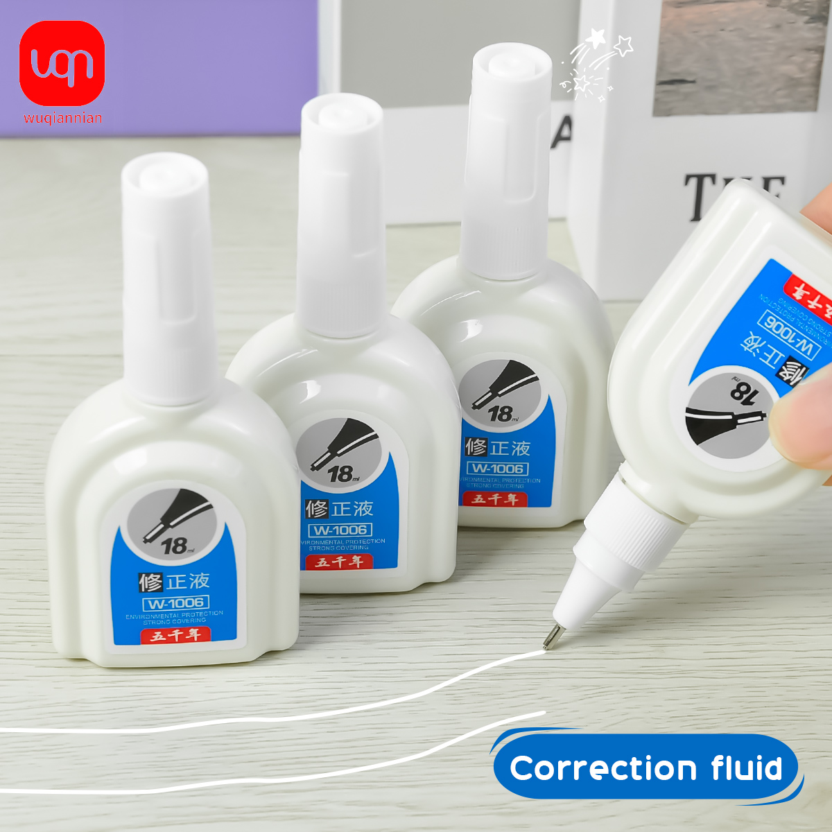 Correction Fluid White - WQN-1/3/6PCS Simple White Correction Fluid 18ml,