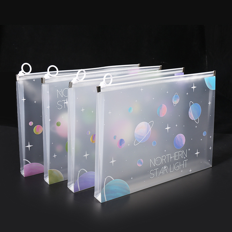 Office Stationery And Supply - 4/12pcs A4 Space Zipper Folder File