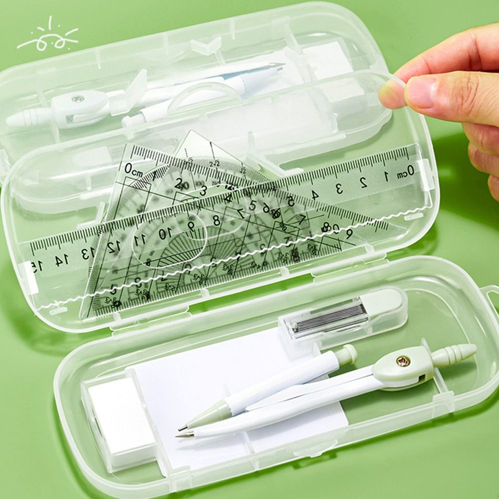 8PCS/Set Plastic Ruler Compass - Ruler Set Transparent review and price