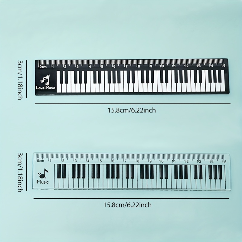 2Pcs/Set 15cm Piano Keyboard P - Ruler Set Transparent review and price