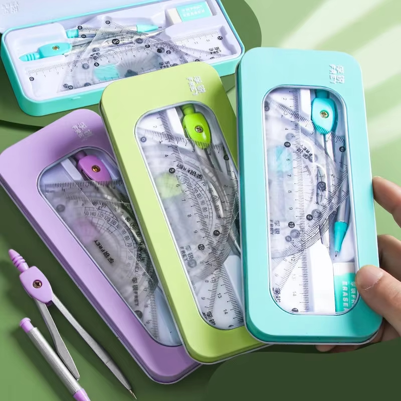 Math Geometry Set with Iron Bo - Compass Geometry Set review and price