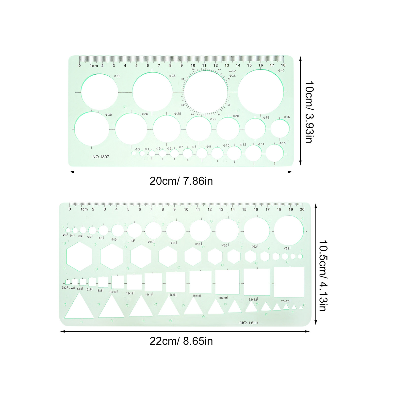 2Pcs Transparent Drawing Templ - Ruler Set Transparent review and price