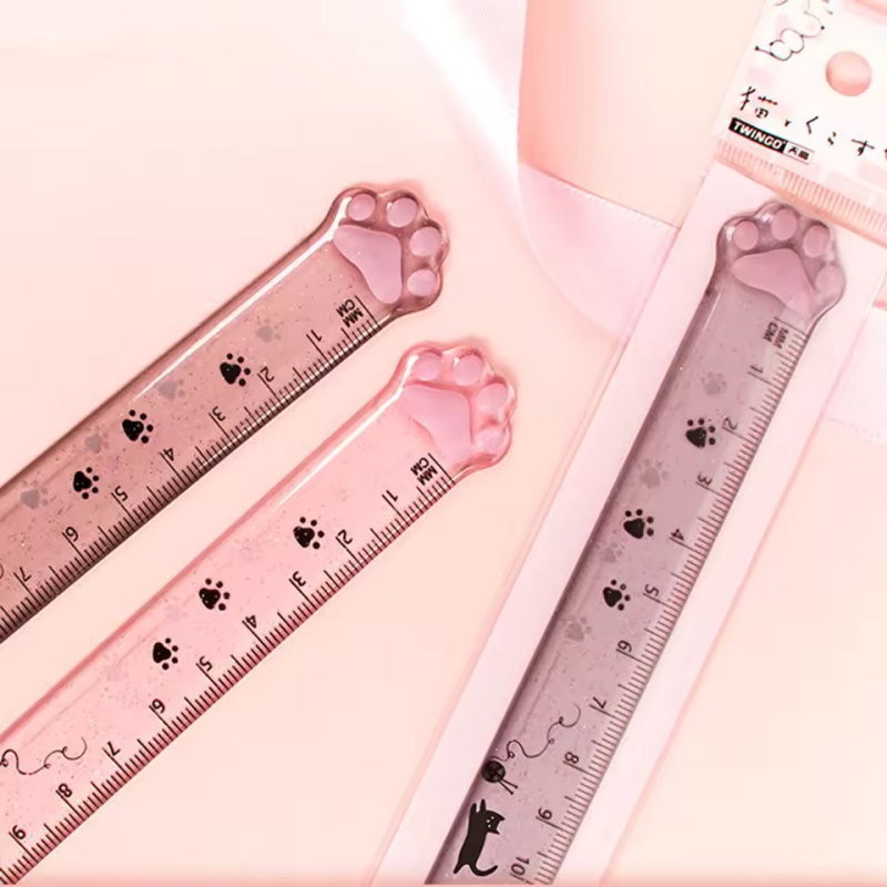 1Pcs Cat Paw Design Ruler Meas - Ruler Set Transparent review and price