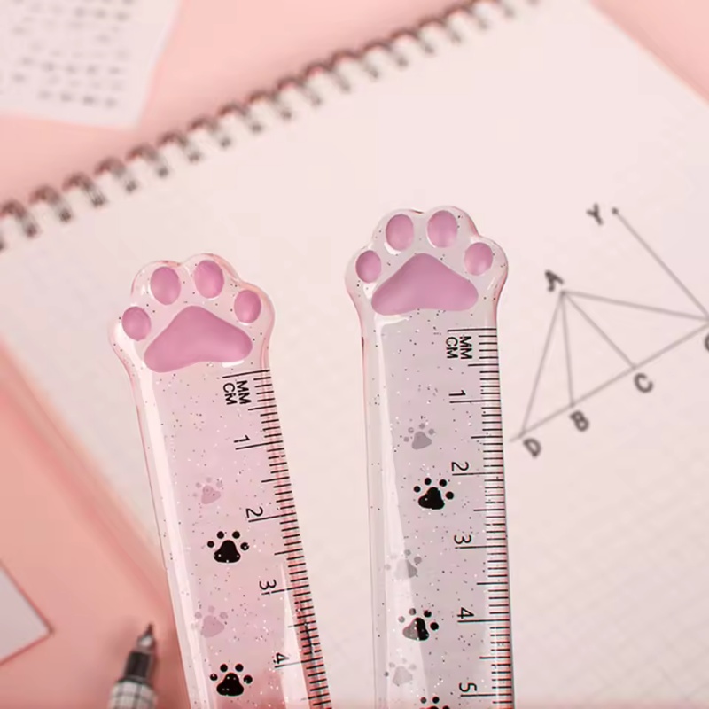 1Pcs Cat Paw Design Ruler Meas - Ruler Set Transparent review and price