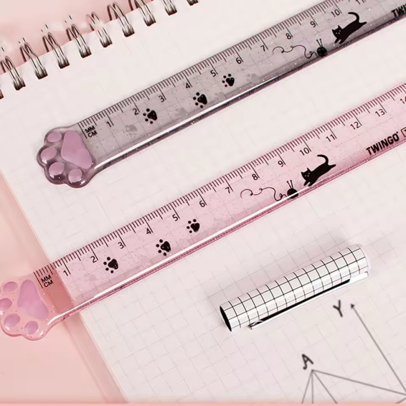 1Pcs Cat Paw Design Ruler Meas - Ruler Set Transparent review and price