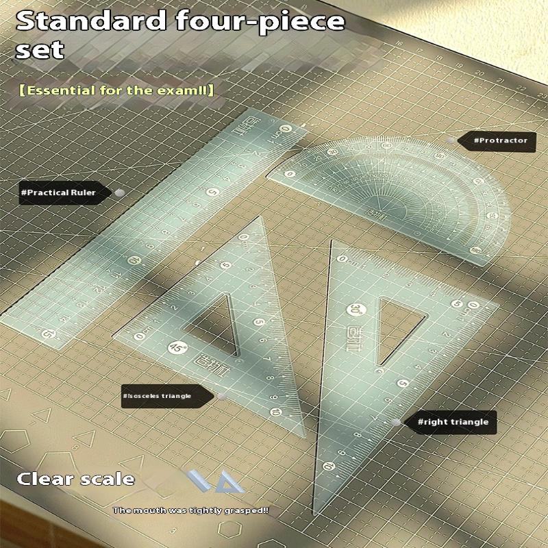 4PCS/Set 15CM Jelly Ruler Set  - Ruler Set Transparent review and price