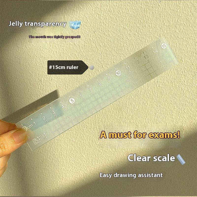 4PCS/Set 15CM Jelly Ruler Set  - Ruler Set Transparent review and price