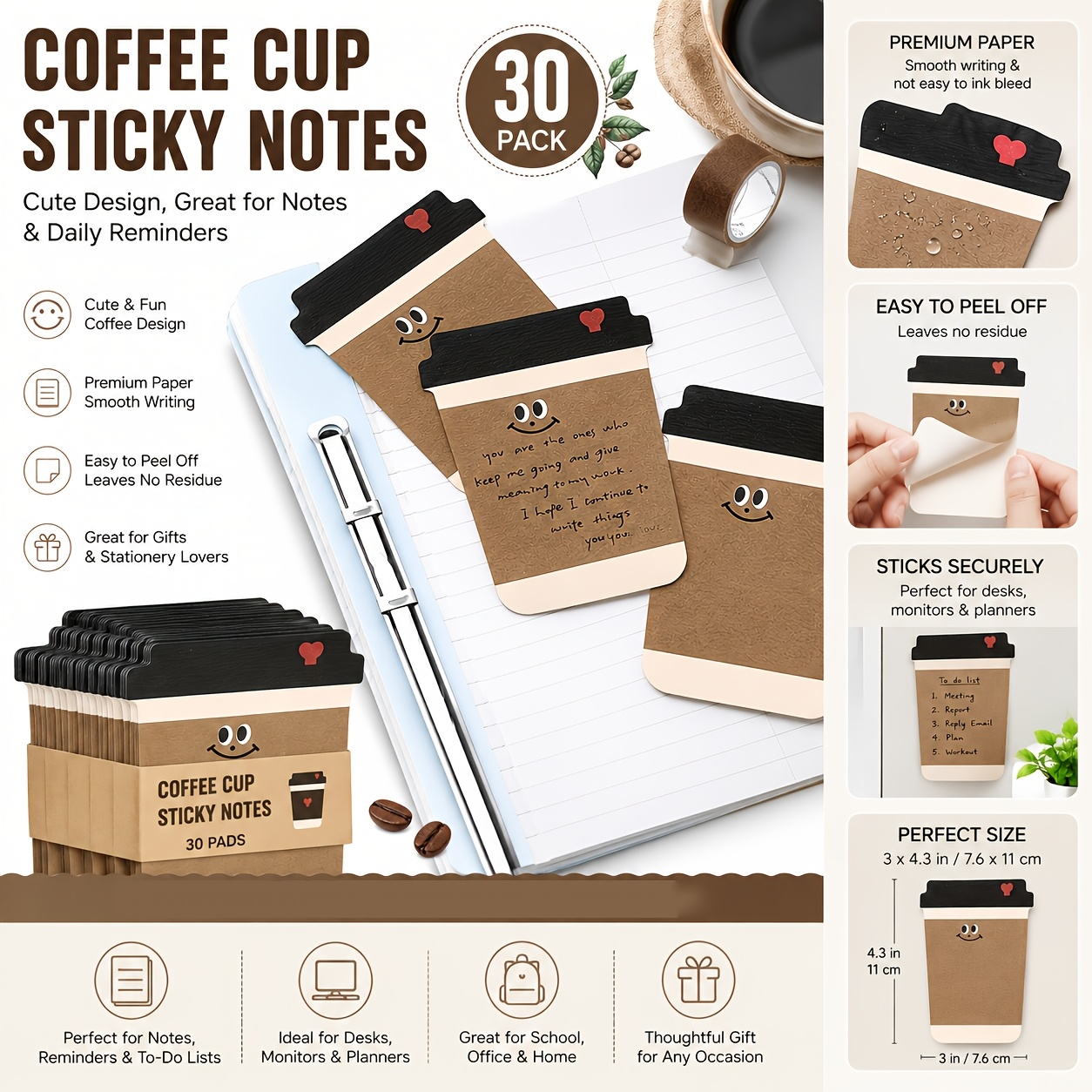 Funny Coffee Pattern Sticky No - Graph Paper Pad review and price