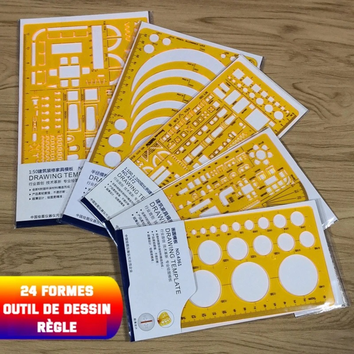 Geometric Drawing Template Set - Ruler Set Transparent review and price