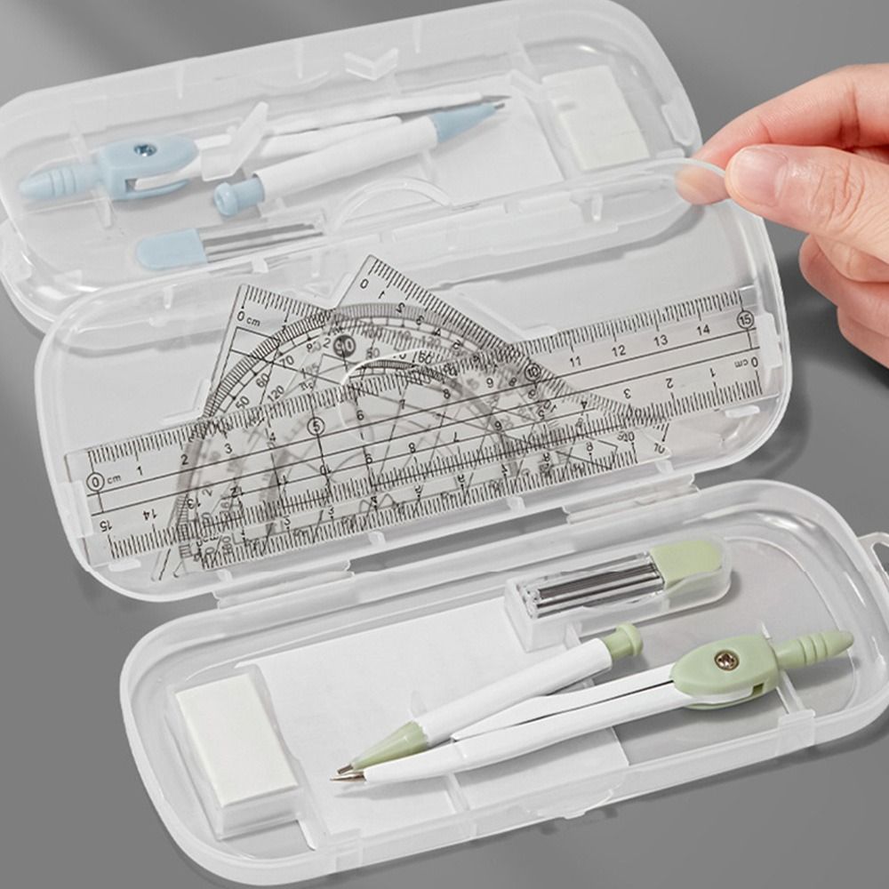 8PCS/Set Plastic Ruler Compass - Ruler Set Transparent review and price
