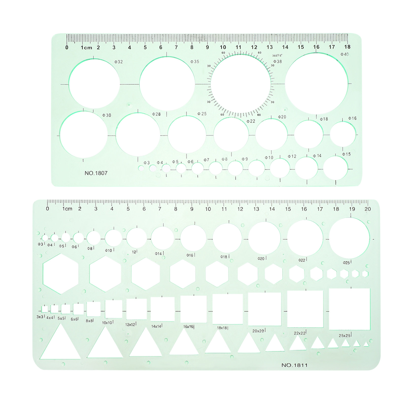 2Pcs Transparent Drawing Templ - Ruler Set Transparent review and price