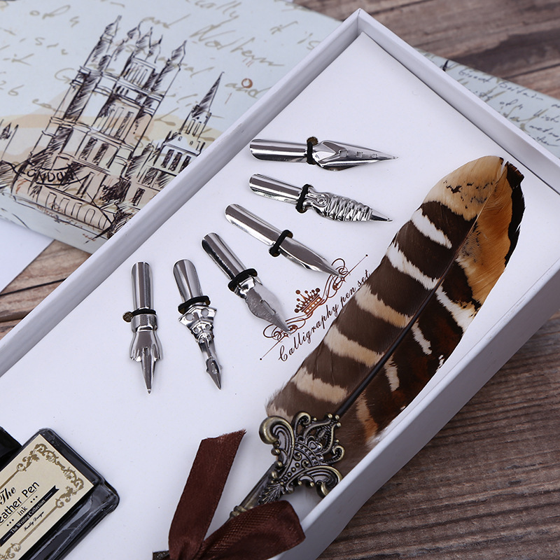 Retro Feather Dip Pen Writing  - Fountain Pen Ink review and price