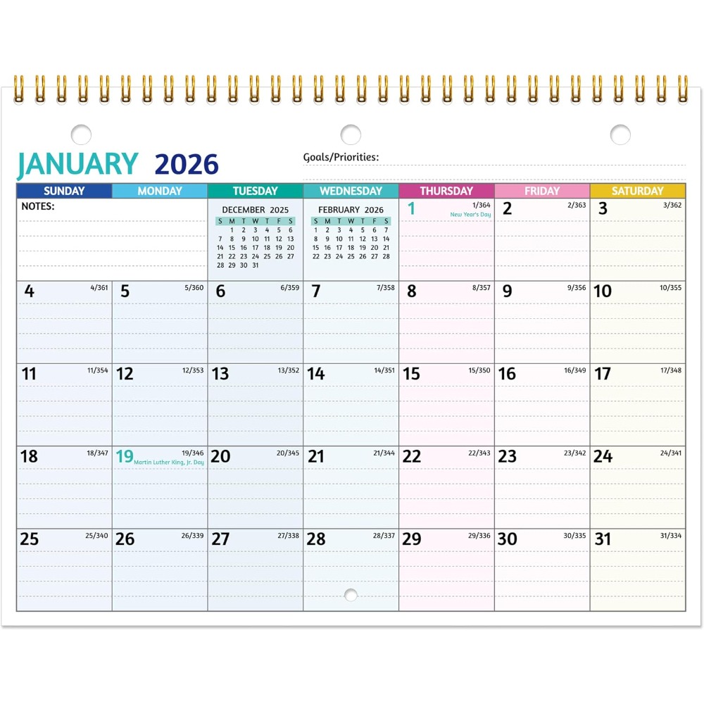 2026 Wall Calendar with Thick  - Paper Punch 3 Hole review and price