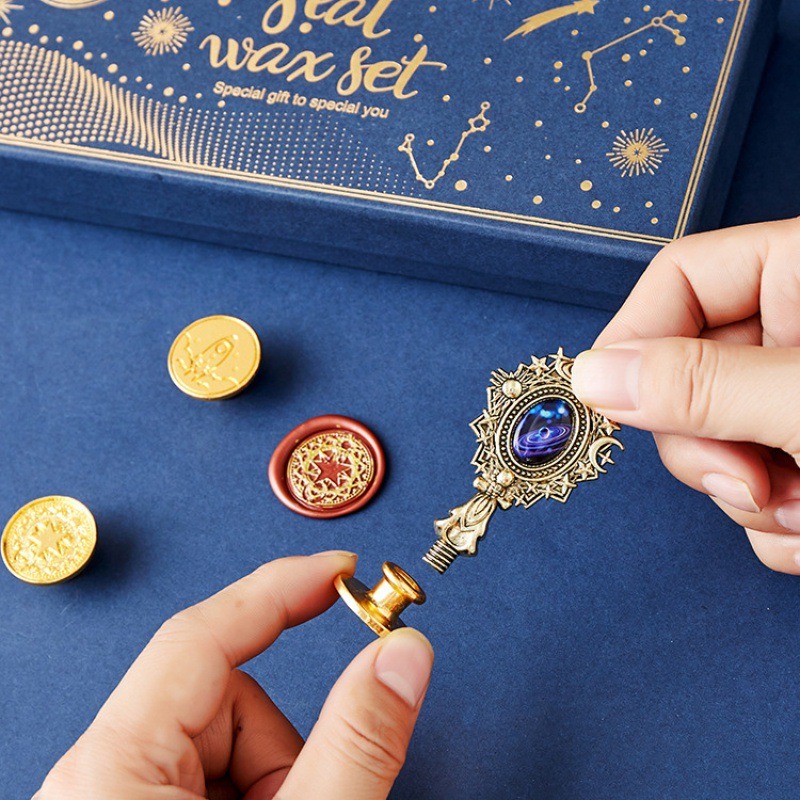 Starry Fire Lacquer Stamp Set  - Wax Seal Stamp Kit review and price