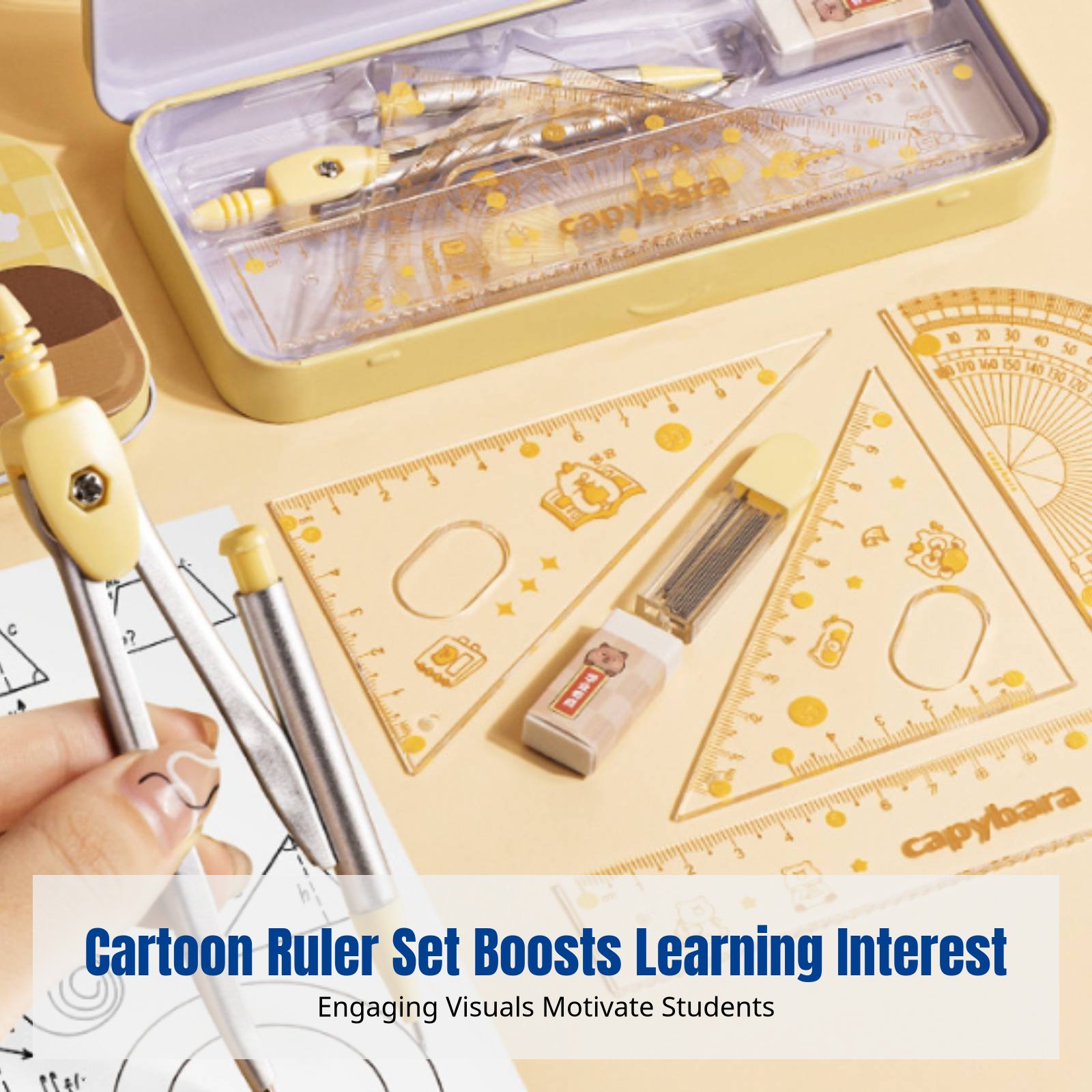 Ruler Set for Students, Cartoo - Ruler Set Transparent review and price